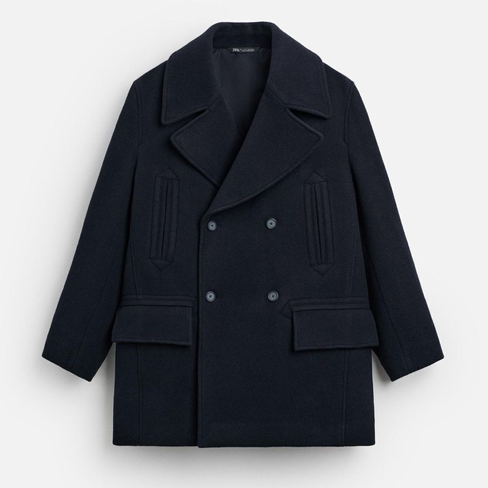 ZARA SHORT DOUBLE BREASTED COAT Size L - Picture 3 of 14
